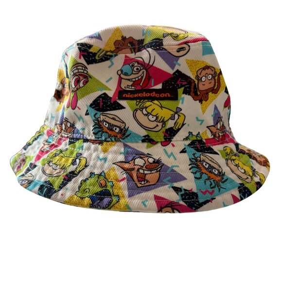 90's Retro Nickelodeon Bucket Hat Colorful Unisex Design One Size Fits Most - Picture 1 of 7